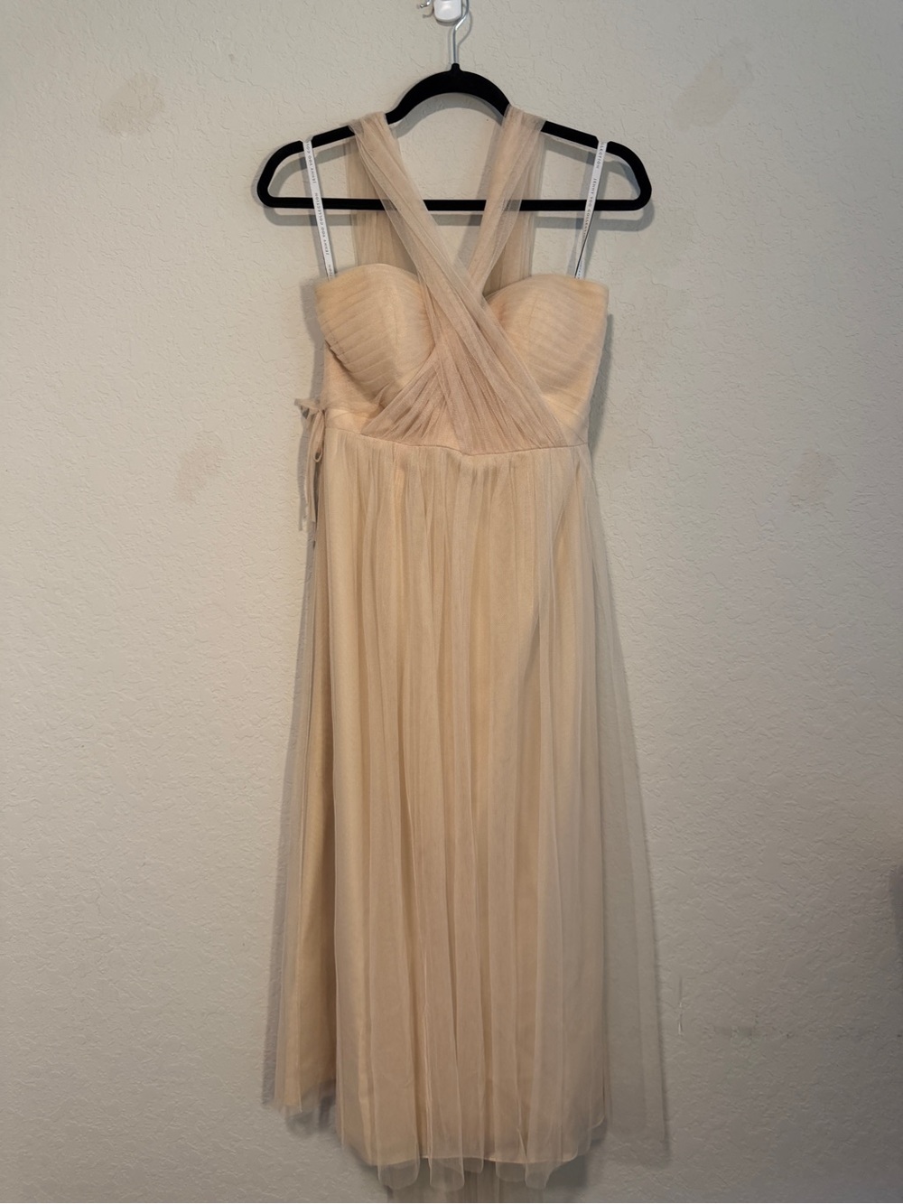 Jenny Yoo Collection Size 4 Champagne Convertible Tulle Midi Bridesmaid Dress